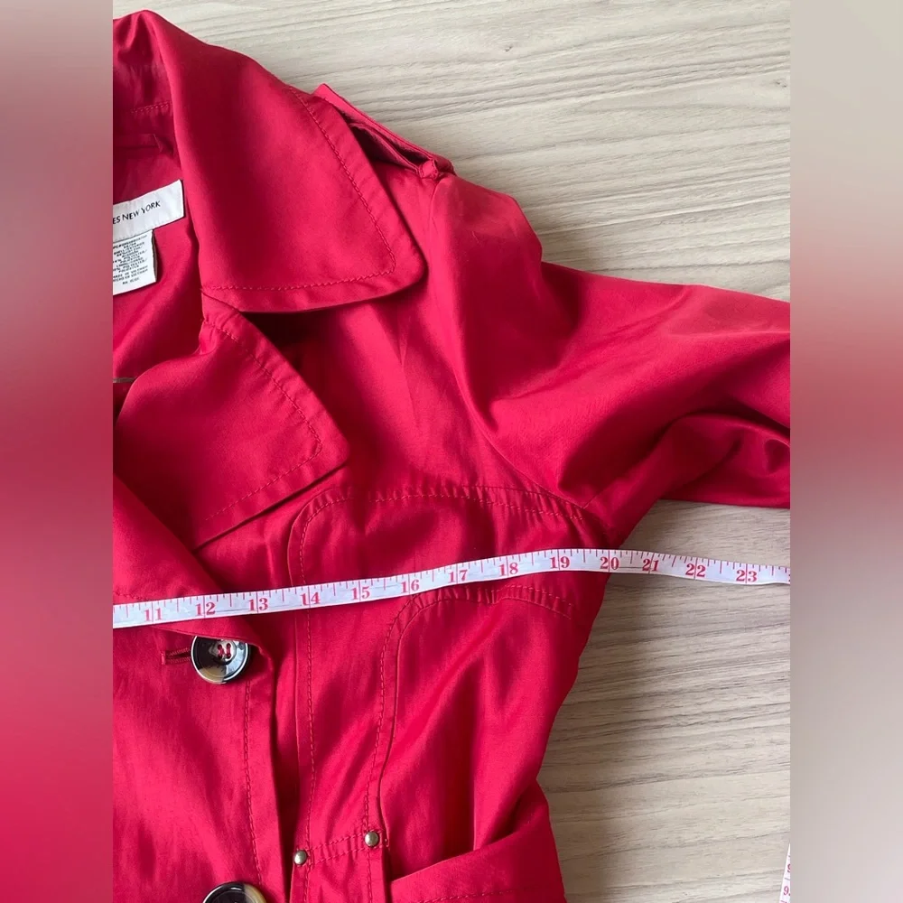 Jones New York Vibrant Red Trench Coat
